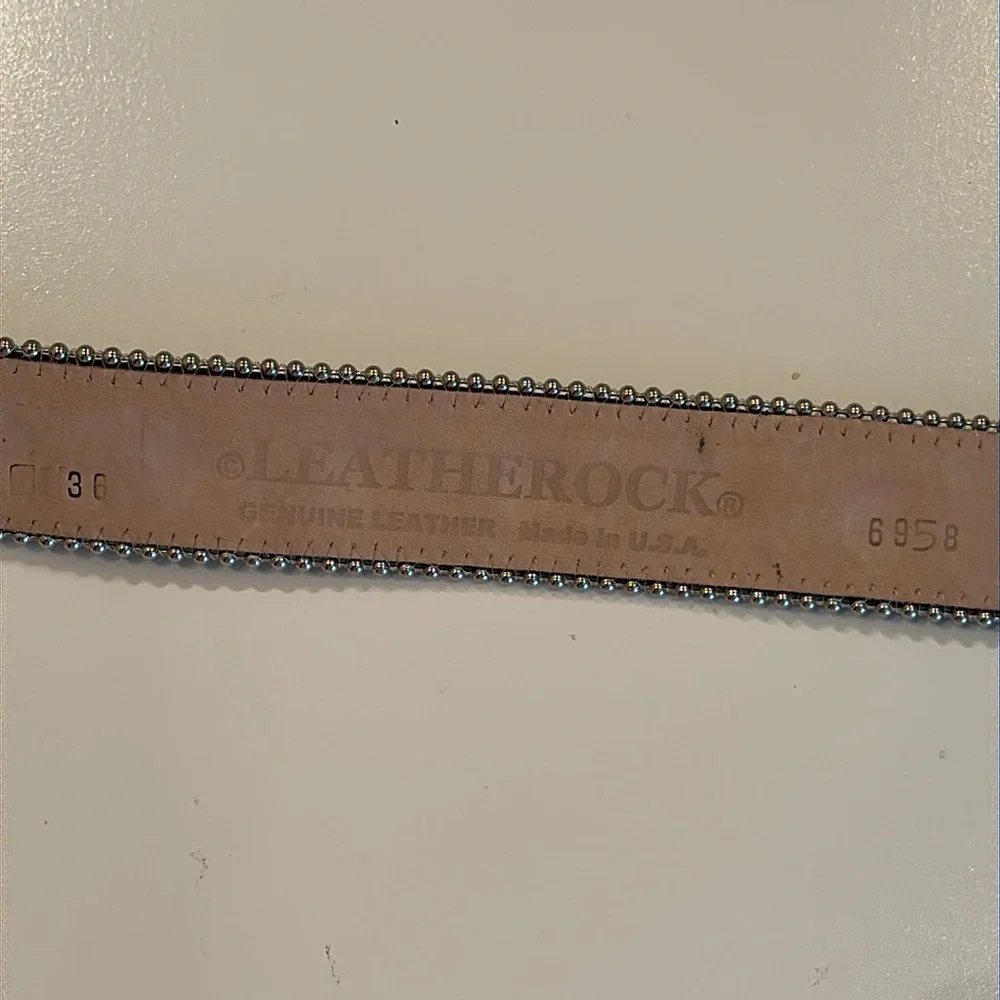 New Leatherock Black and Silver Western Belt with Star Studs. Size 36.
